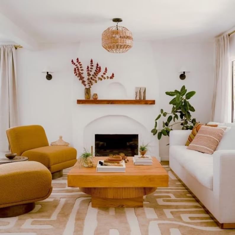 Handtufted Soft Wool Beige Ivory Carpet Nuha Rugs