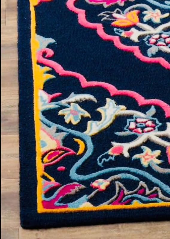 Hand Tufted Navy Blue Multi Persian Rug Nuha Rugs