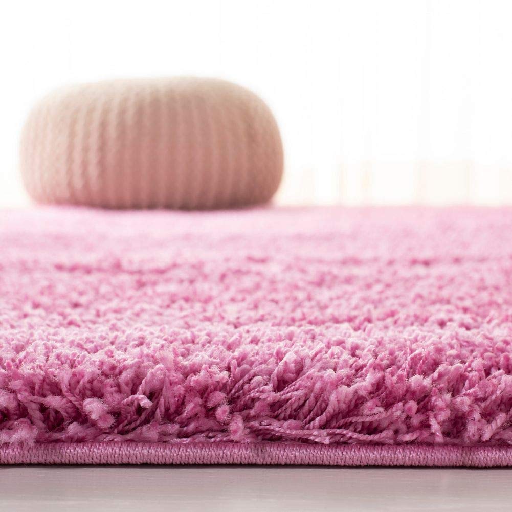 Handcrafted Super Soft Micro Shaggy Pink Carpet Nuha Rugs