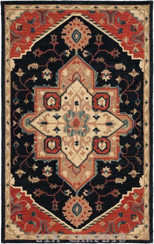 Hand Tufted Black Multi 01 Persian Rug Nuha Rugs
