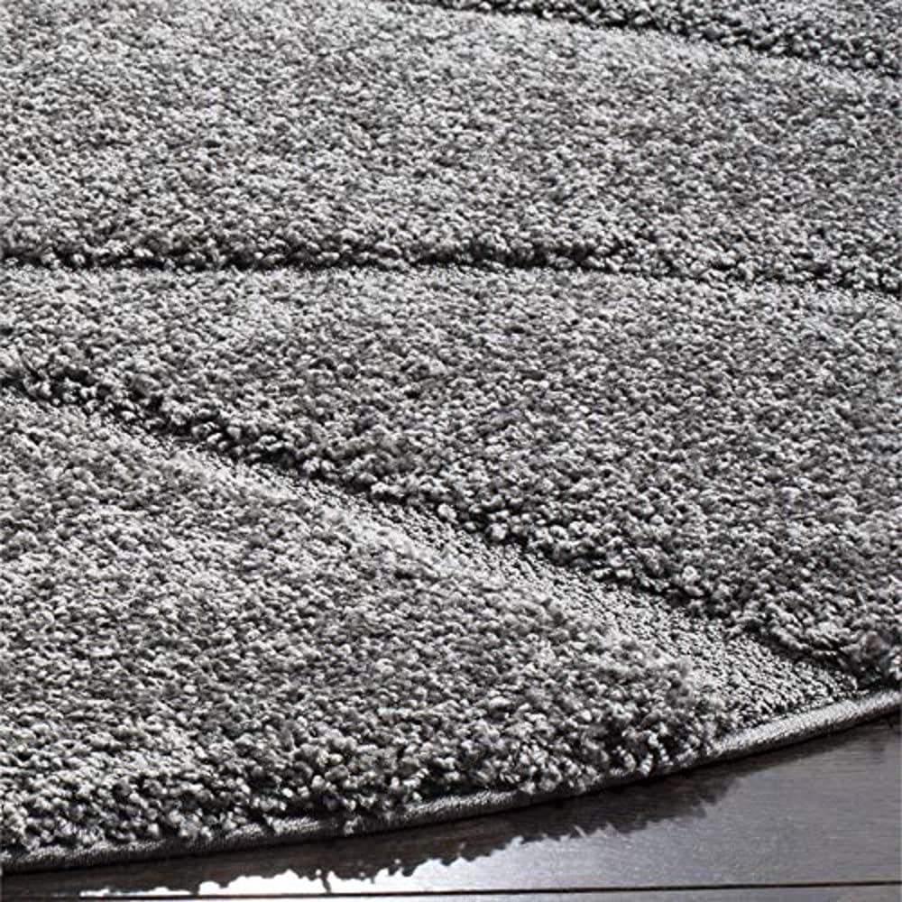 Handcrafted Super Soft Shaggy Grey Wave Carpet Nuha Rugs