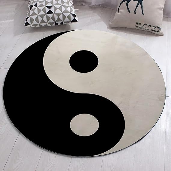 Black White Round Rug Nuha Rugs