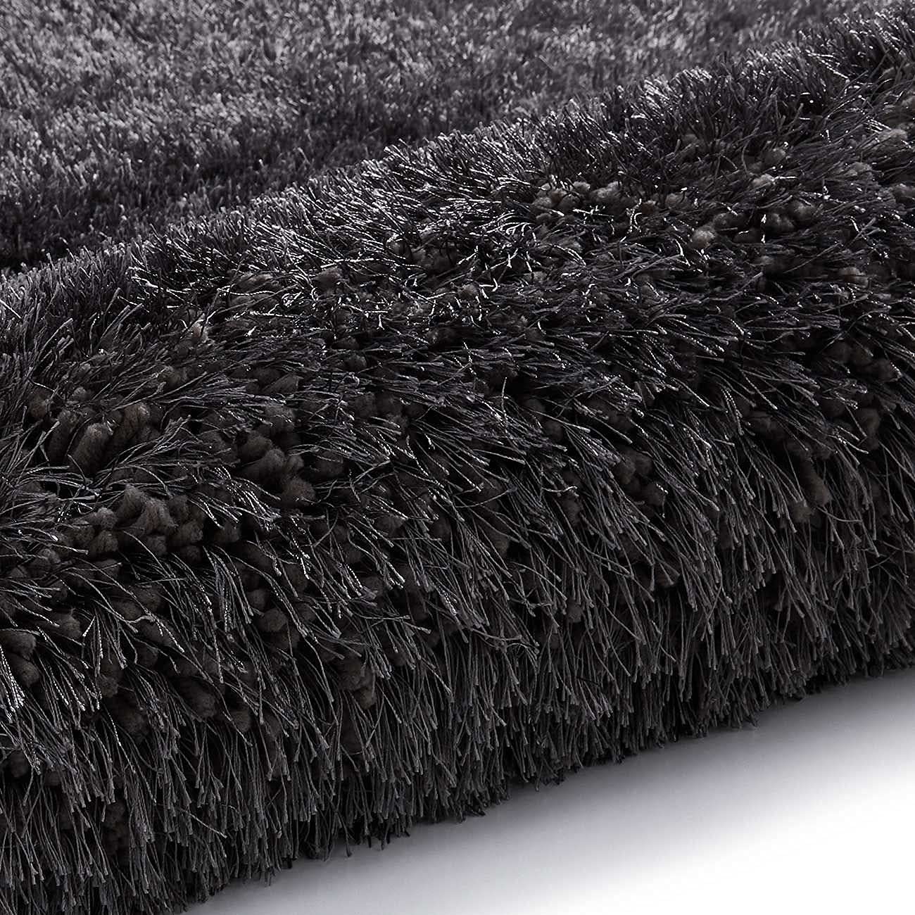 Handcrafted Super Soft Microfiber Shaggy Dark Grey Carpet Nuha Rugs