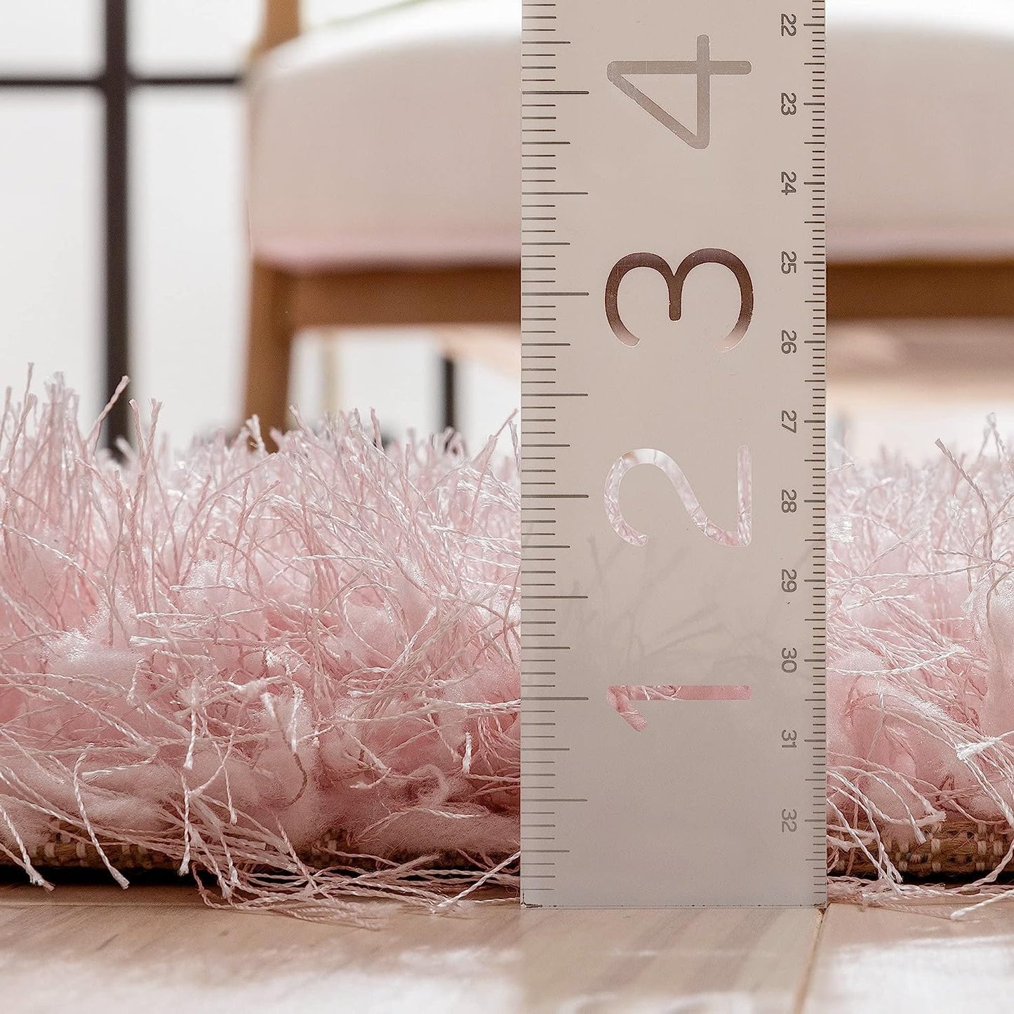 Handcrafted Super Soft Microfiber Shaggy Pink Carpet Nuha Rugs