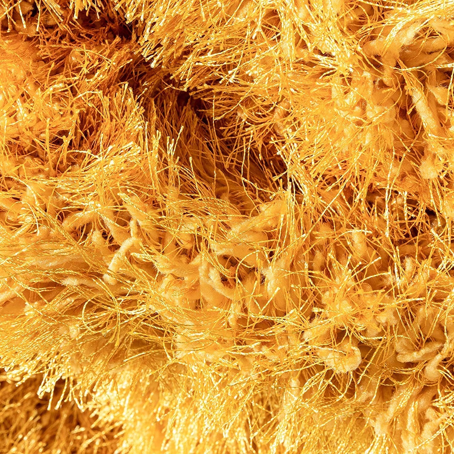 Handcrafted Super Soft Microfiber Shaggy Yellow Carpet Nuha Rugs