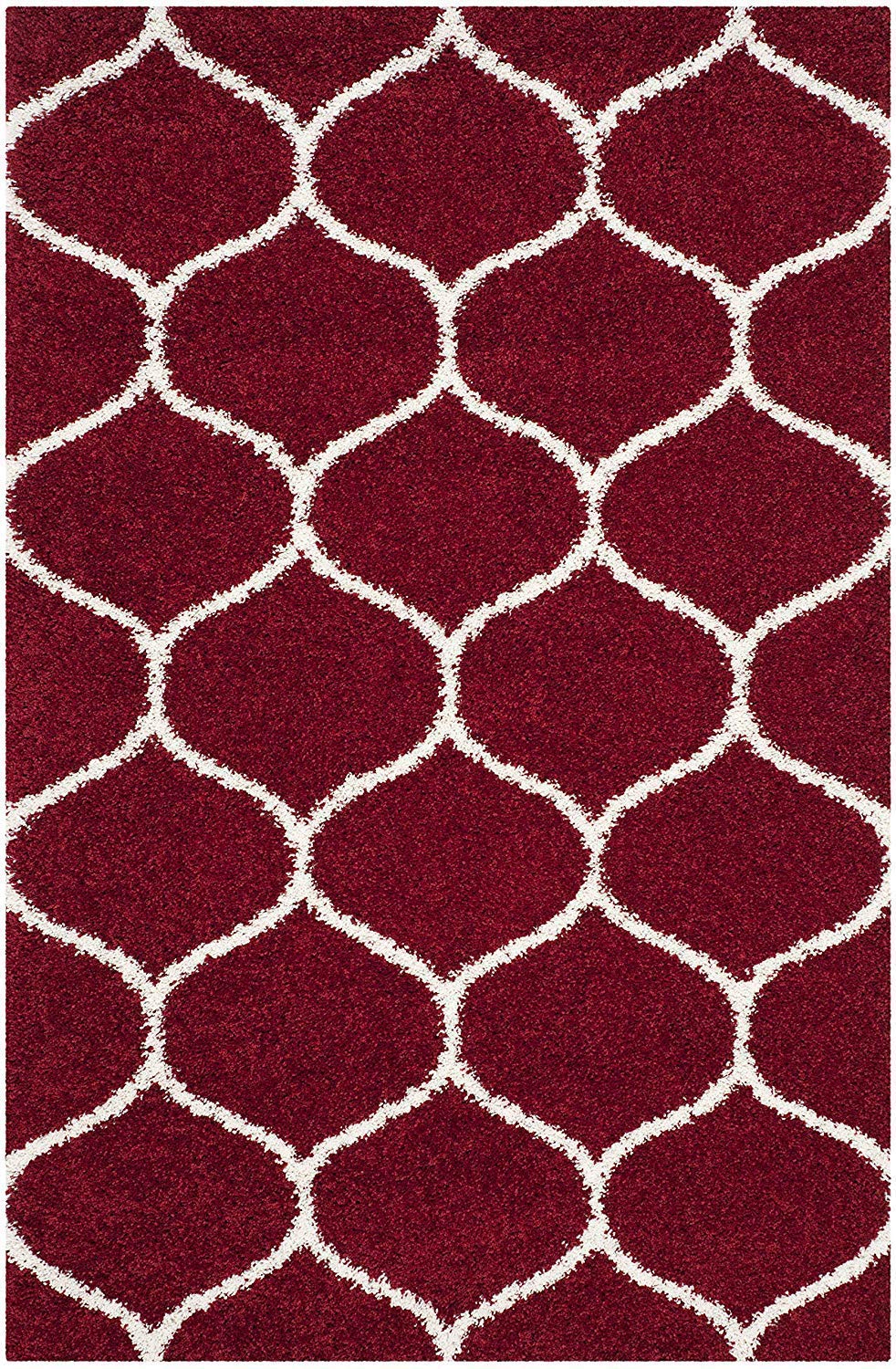 Handcrafted Super Soft Micro Shaggy Red Carpet Nuha Rugs