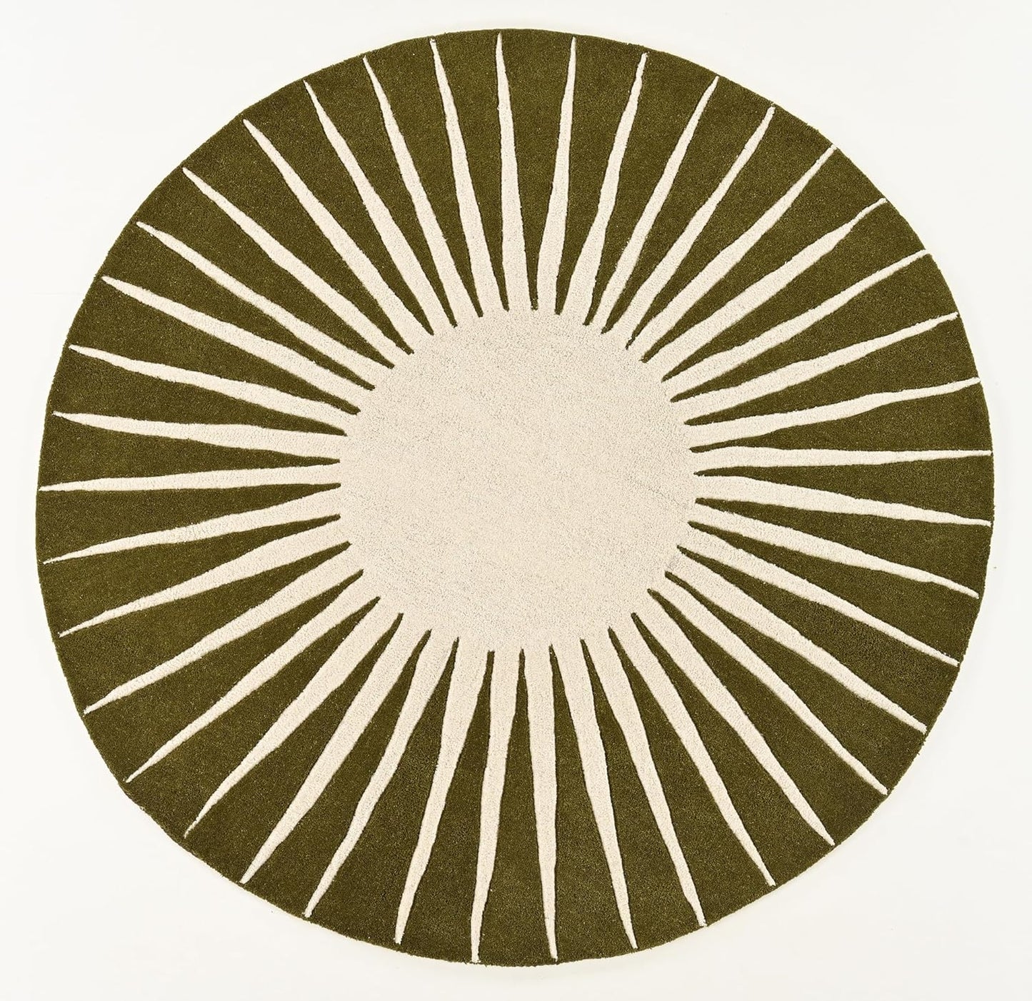 Olive Green Soft Round Rug Nuha Rugs