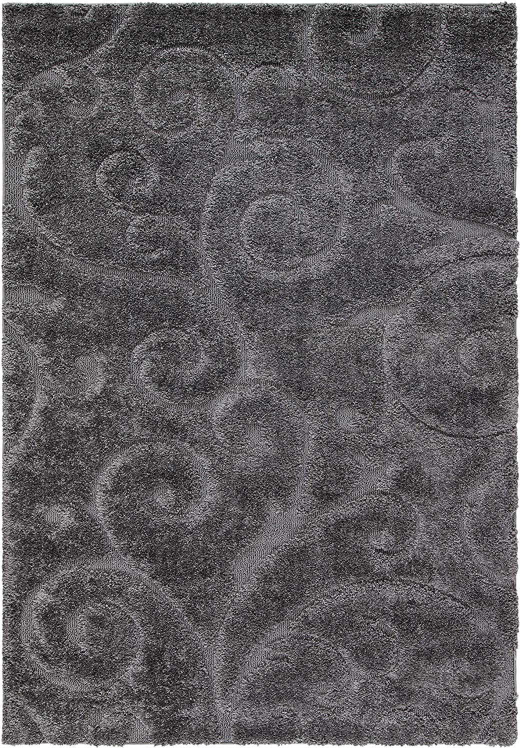 Handcrafted Super Soft Micro Shaggy Grey Flower Carpet Nuha Rugs