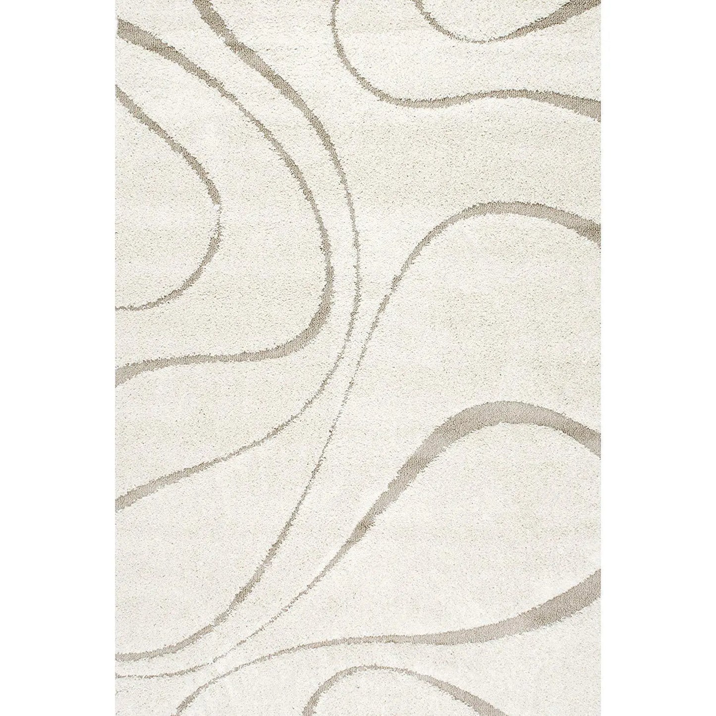 Handcrafted Super Soft Microfiber Shaggy Cream Carpet Nuha Rugs