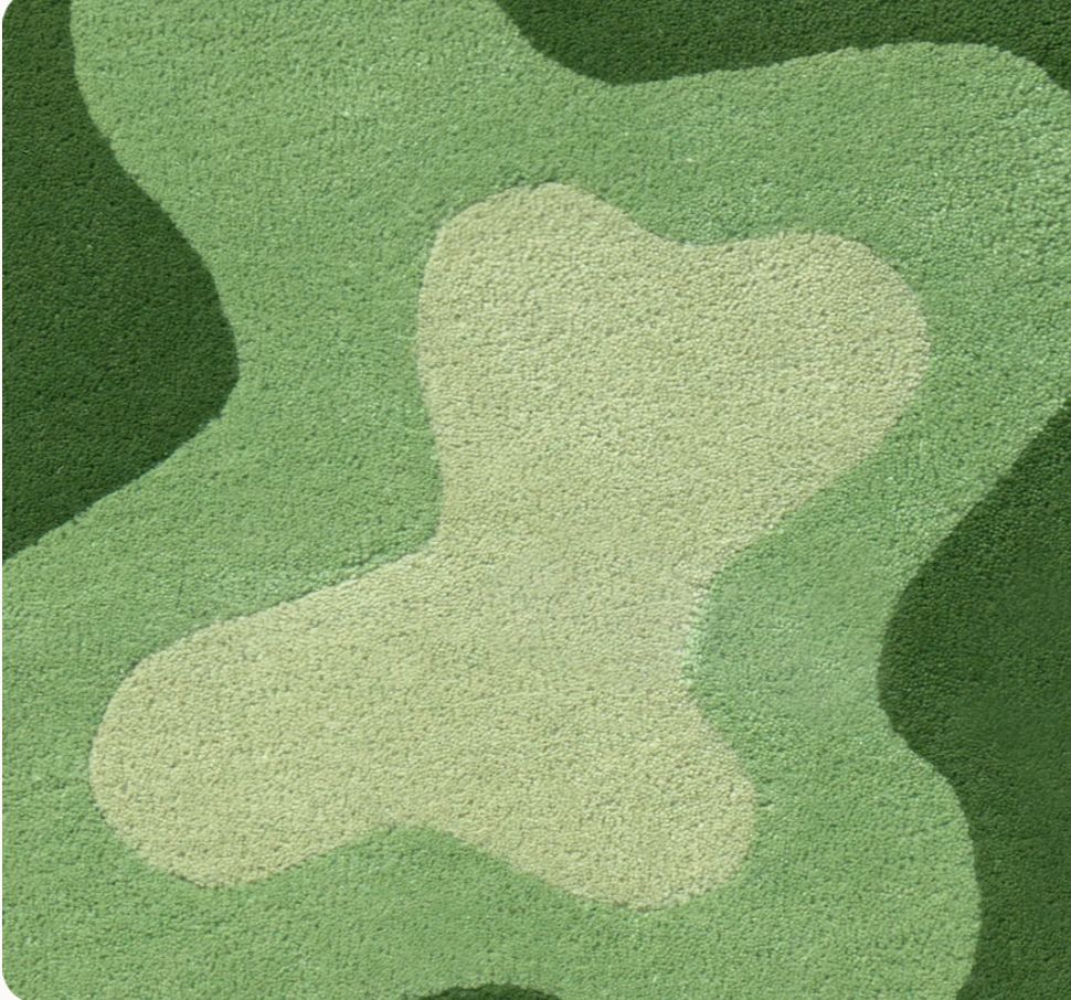 Green Abstract Wavy Rug Nuha Rugs