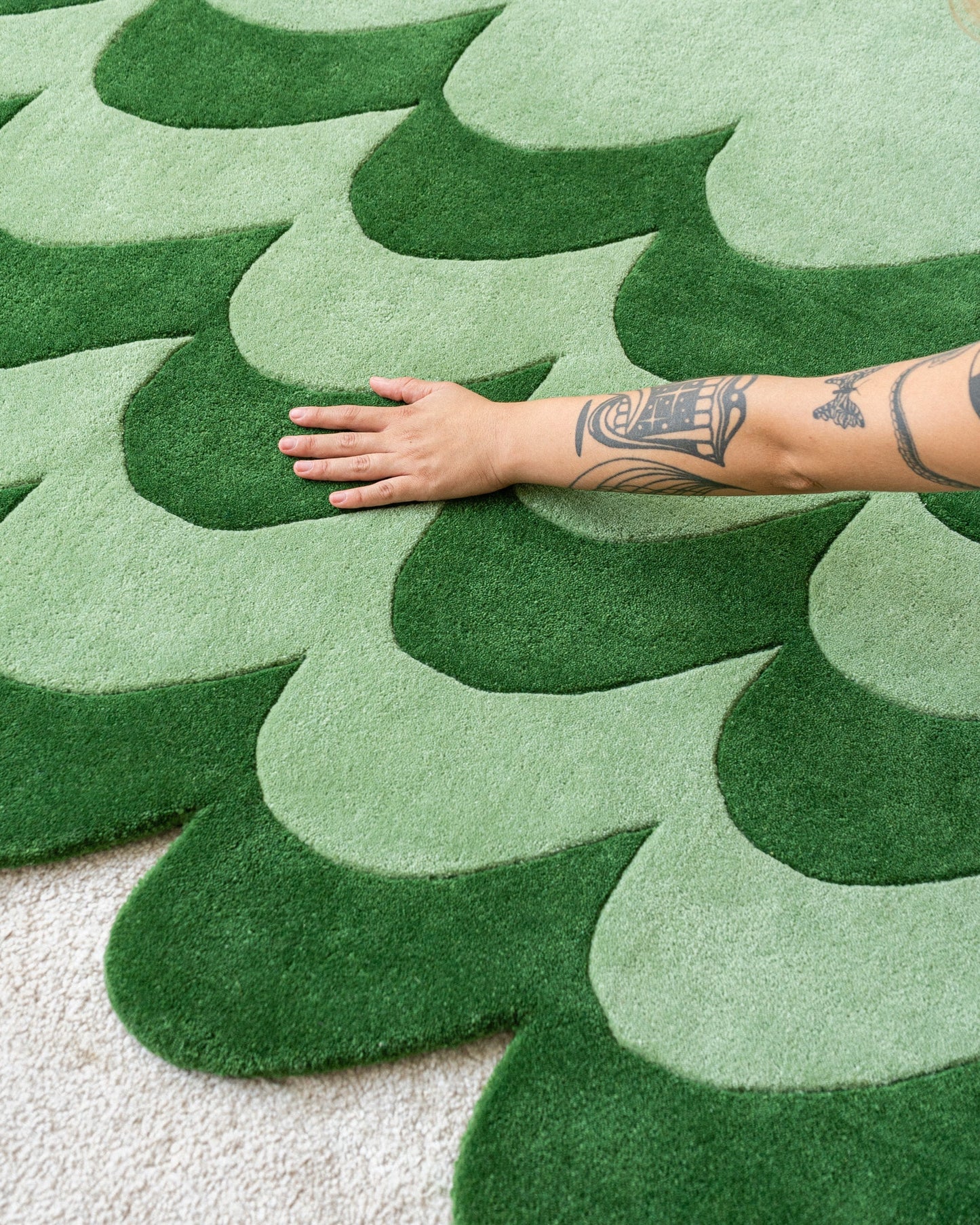 Wave Green Rug Nuha Rugs