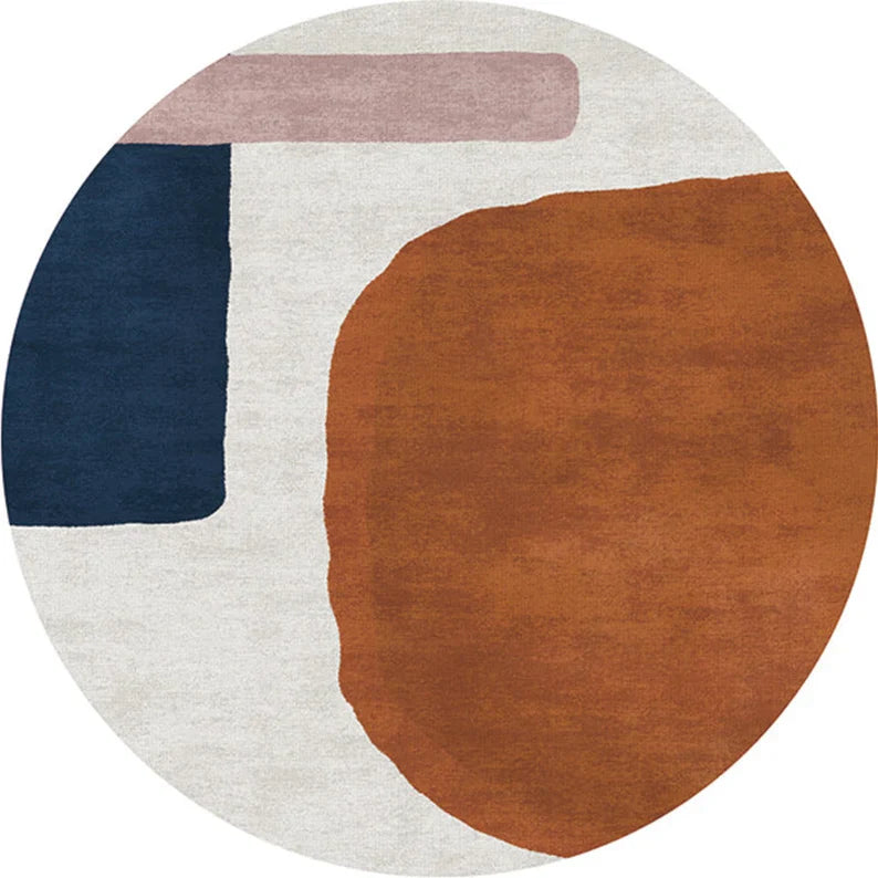 Hand tufted White Multi Round Rug Nuha Rugs