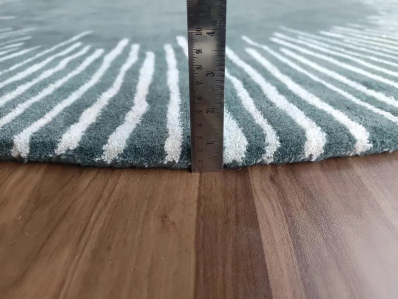 Grey white Round Rug Nuha Rugs