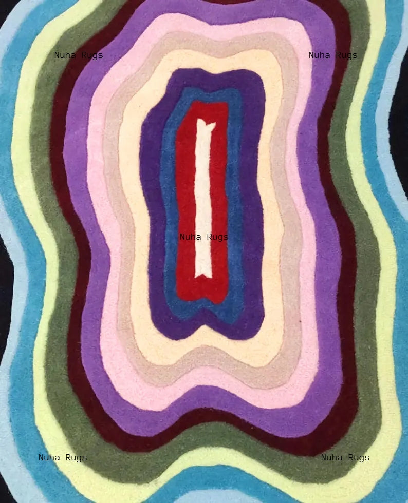 Colorful Irregular Shape Rug Nuha Rugs