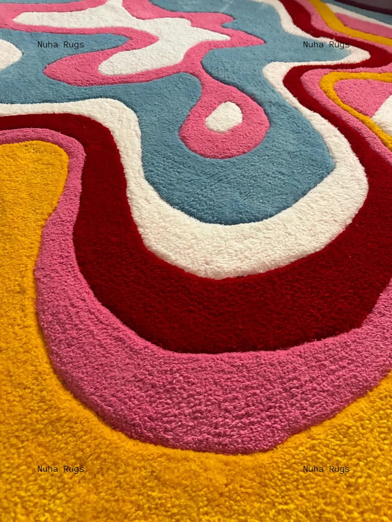 Colorful Irregular Shape Rug Nuha Rugs
