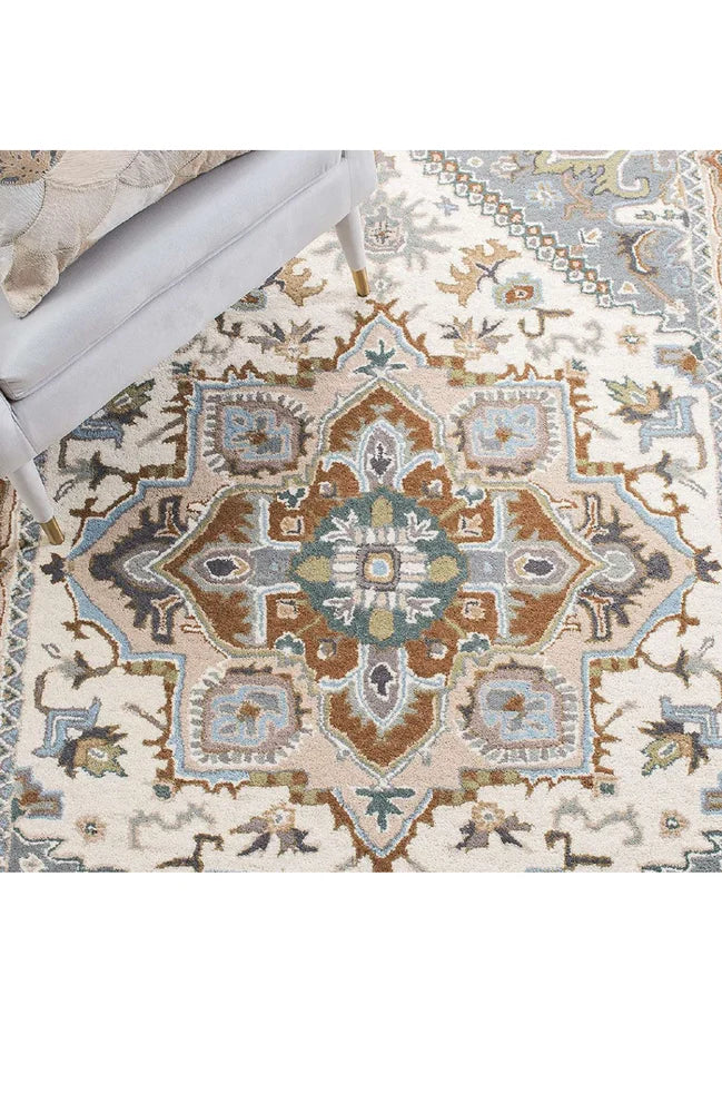 Hand Tufted Ivory Multi Persian Rug Nuha Rugs