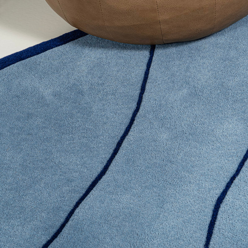 Blue Abstract Irregular Rug – Modern Hand-Tufted Area Carpet for Living Room & Bedroom