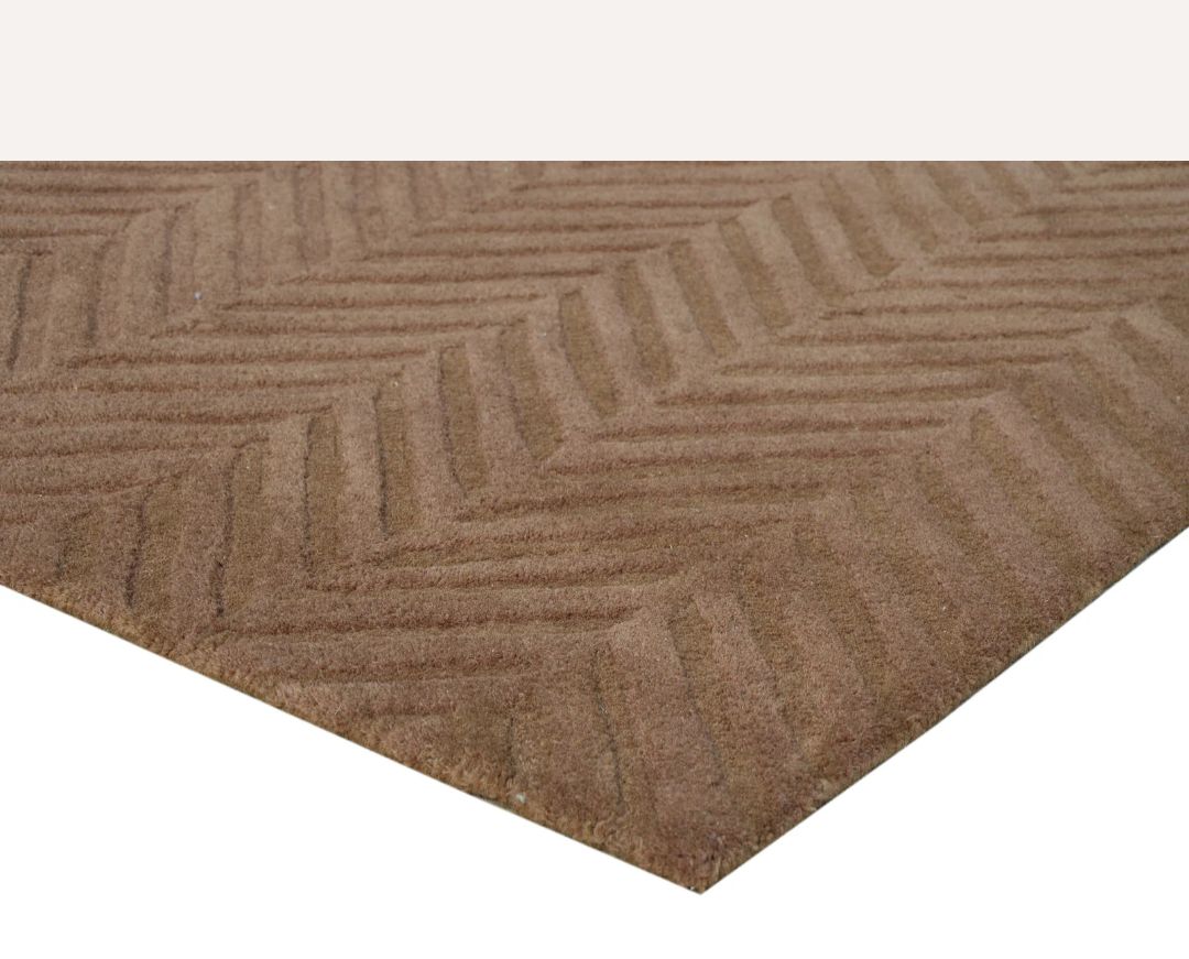 Luxury Brown Chevron Pattern Tufted Rug – Soft & Stylish Carpet for Living Room & Bedroom Decor Nuha Rugs