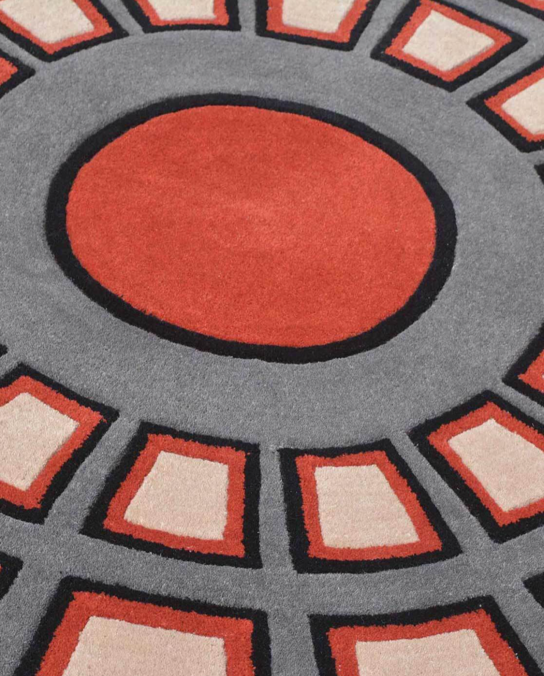 Modern Round Area Rug – Bold Geometric Pattern Carpet for Living Room, Bedroom, or Office Decor