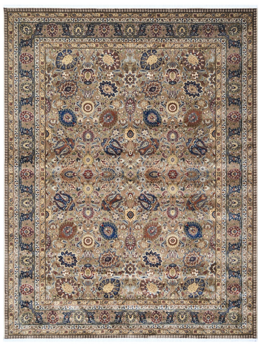 Persian Silk Rug – Luxury Floral Medallion Carpet, Traditional Oriental Area Rug, Timeless Home Décor