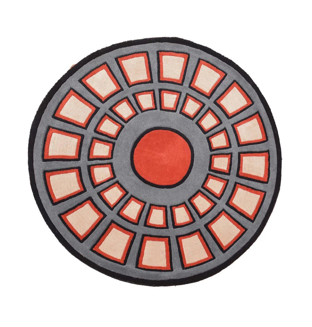 Modern Round Area Rug – Bold Geometric Pattern Carpet for Living Room, Bedroom, or Office Decor