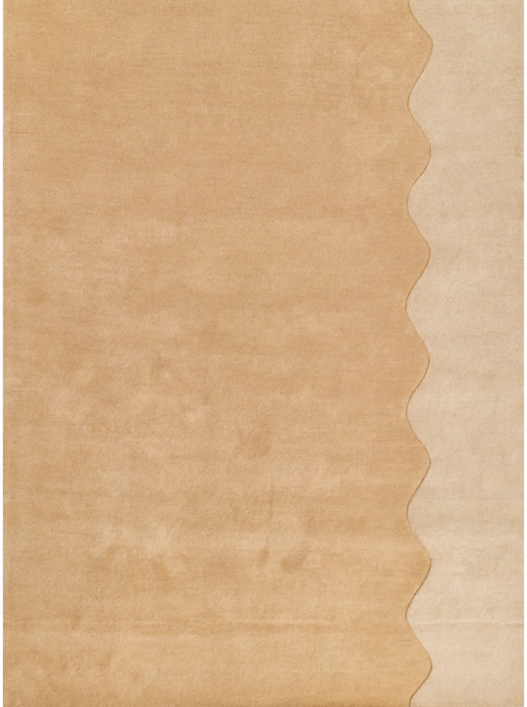 Beige & Tan Wave Edge Modern Area Rug – Minimalist Contemporary Carpet for Living Room, Bedroom & Office Décor