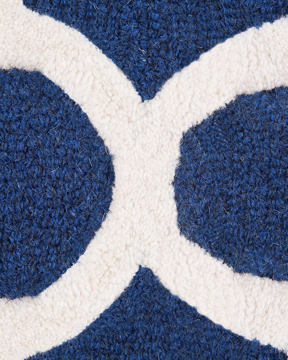 Moroccan Trellis Area Rug – Hand-Tufted Wool Navy Blue & Ivory Geometric Carpet for Living Room, Bedroom, Office & Modern Home Decor