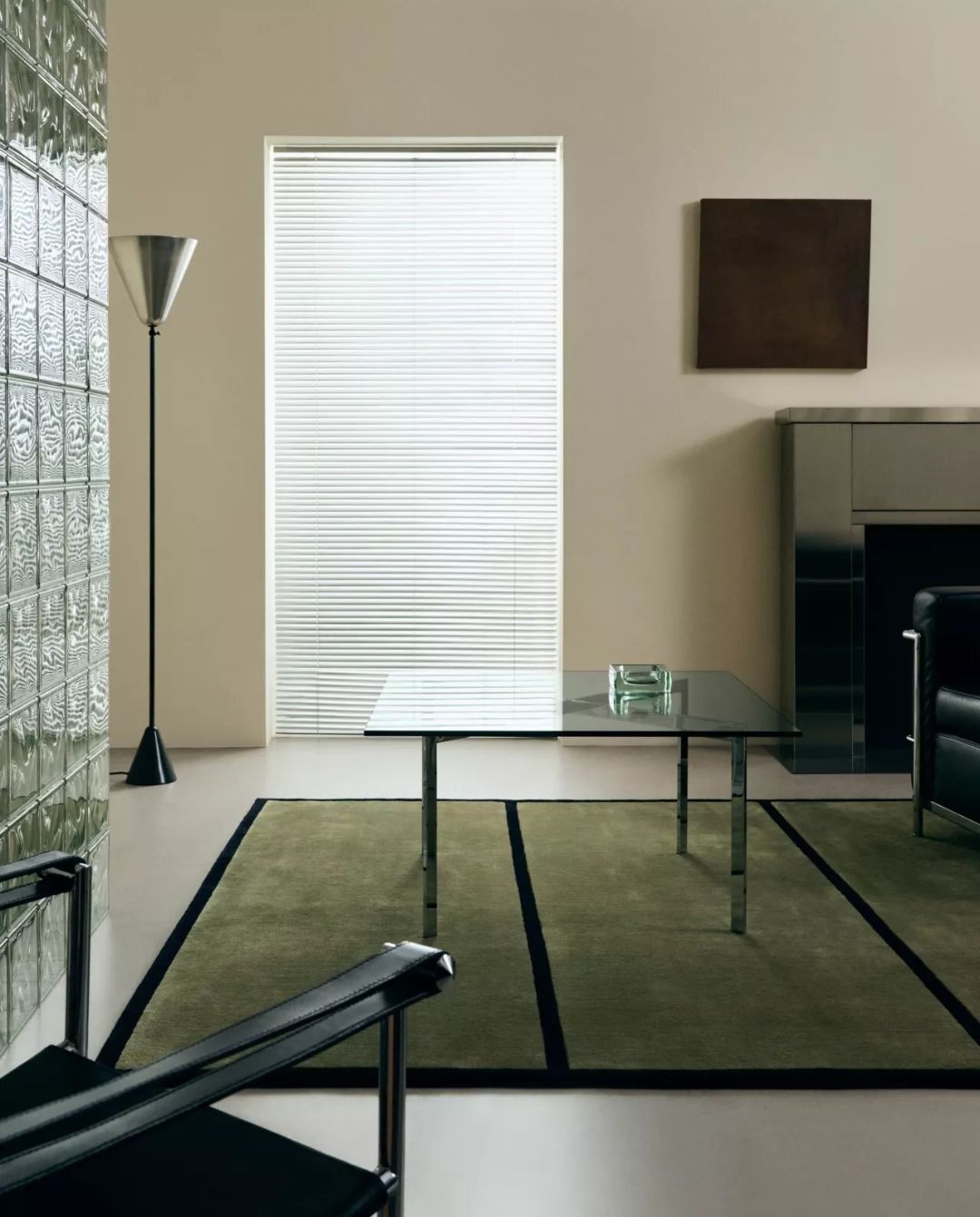 Handmade Olive Green Wool Area Rug – Modern Minimalist Striped Carpet for Living Room, Bedroom & Office