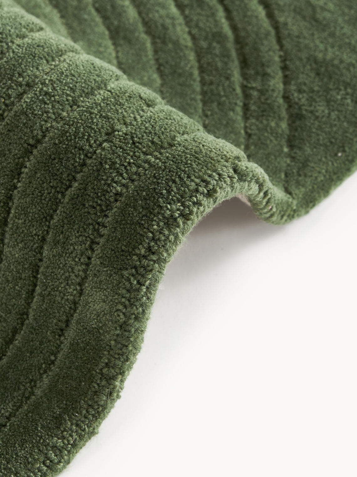 Modern Green Hand-Tufted Area Rug – Minimalist Textured Carpet for Living Room & Bedroom, Soft Velvet Finish