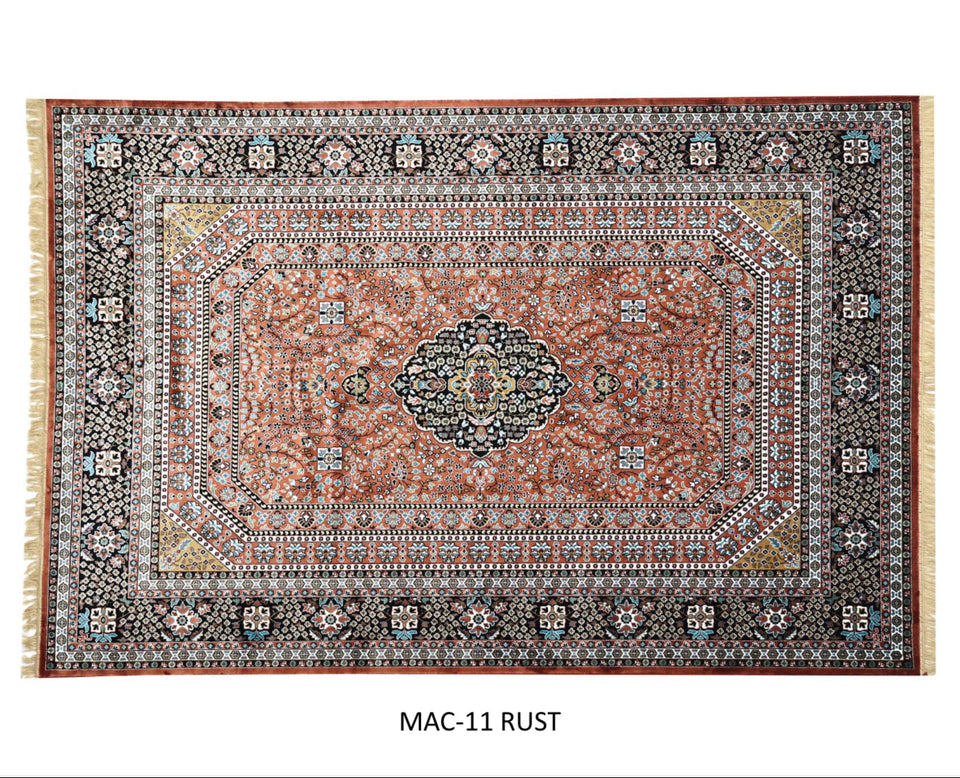 Luxury Persian Silk Rug – Handcrafted Traditional Iranian Design, Fine Soft Silk Carpet for Living Room & Bedroom