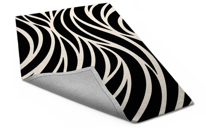 Black and White Zebra Print Rug – Modern Animal Pattern Carpet for Living Room, Bedroom & Home Décor