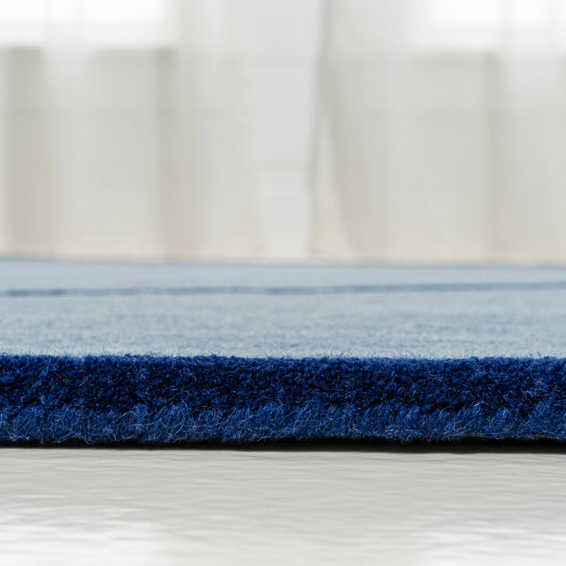 Blue Abstract Irregular Rug – Modern Hand-Tufted Area Carpet for Living Room & Bedroom