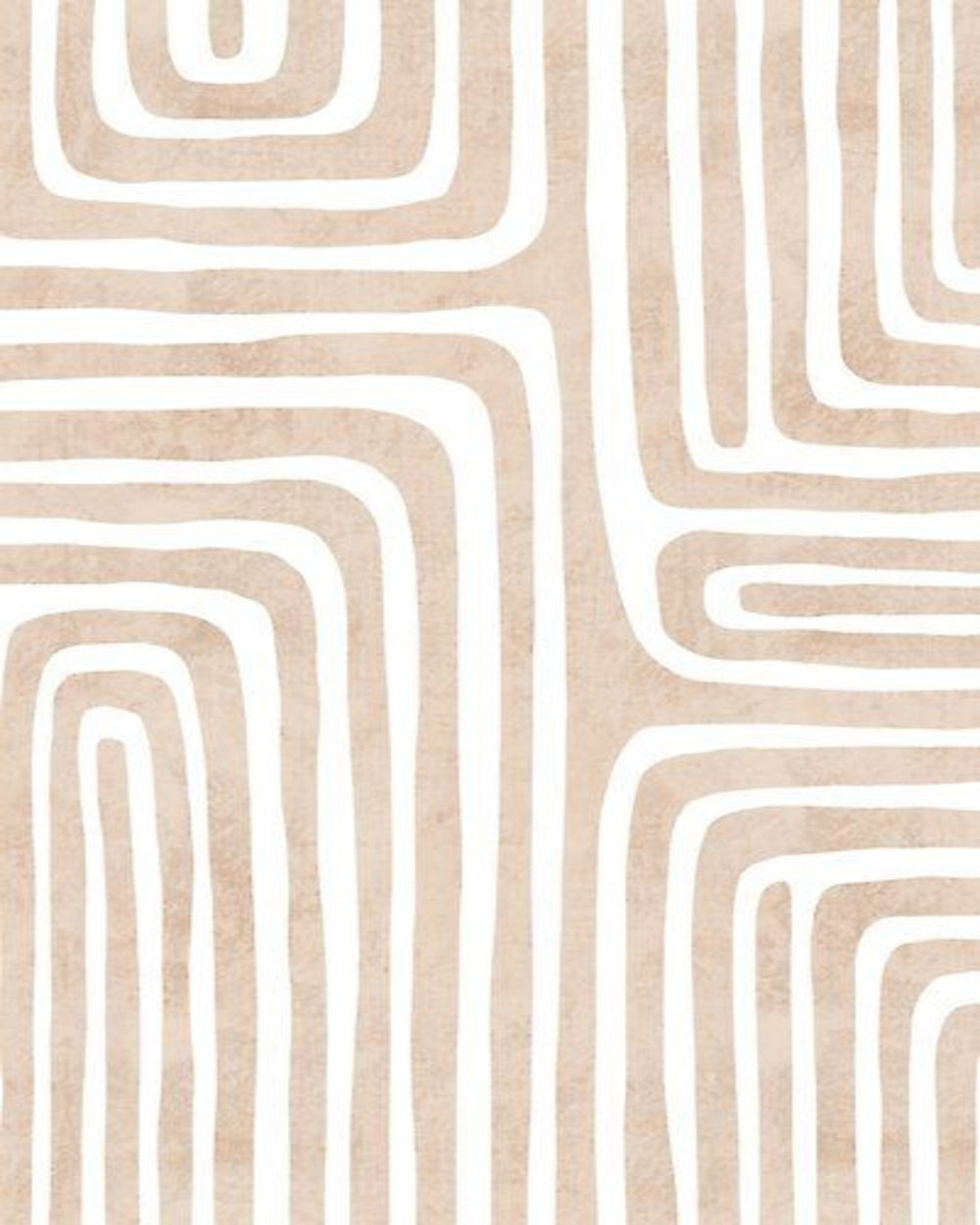 Modern Abstract Hand Tufted Rug – Beige White Geometric Wool Area Rug, Contemporary Minimalist Living Room Carpet, Custom Size Rug