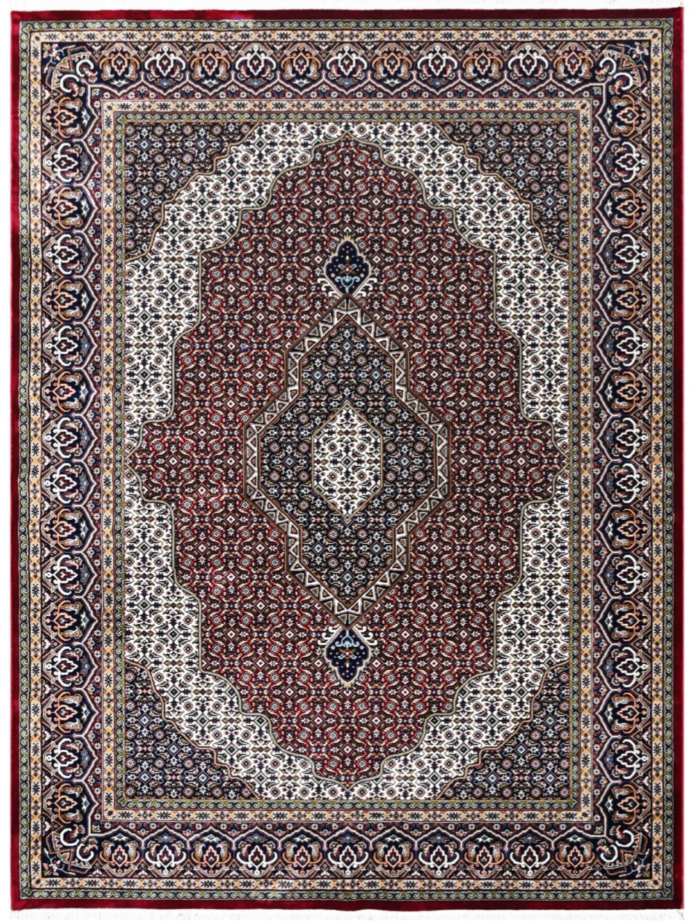 Premium Persian-Style Silk Rug with Traditional Medallion Pattern – Elegant Oriental Carpet
