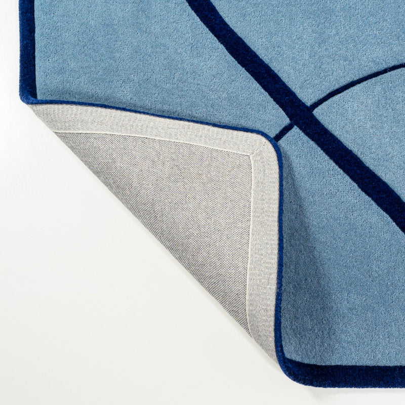 Blue Abstract Irregular Rug – Modern Hand-Tufted Area Carpet for Living Room & Bedroom