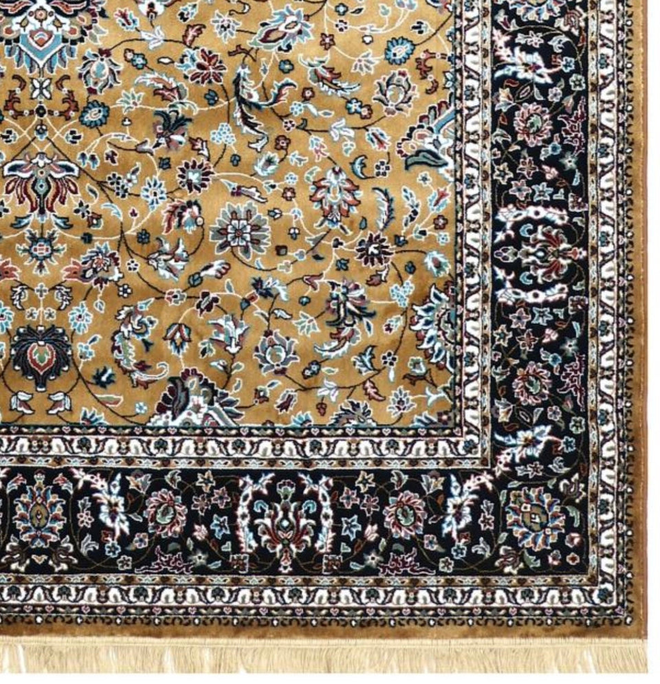 Persian Silk Area Rug | Luxury Handwoven Oriental Carpet with Traditional Floral Pattern