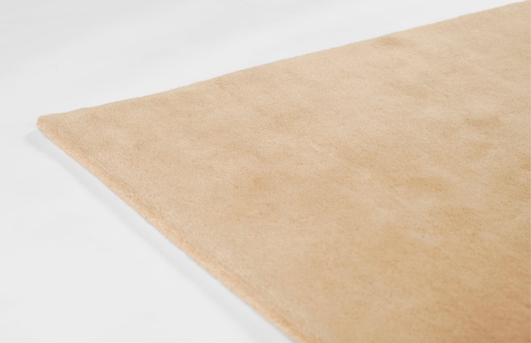 Beige & Tan Wave Edge Modern Area Rug – Minimalist Contemporary Carpet for Living Room, Bedroom & Office Décor