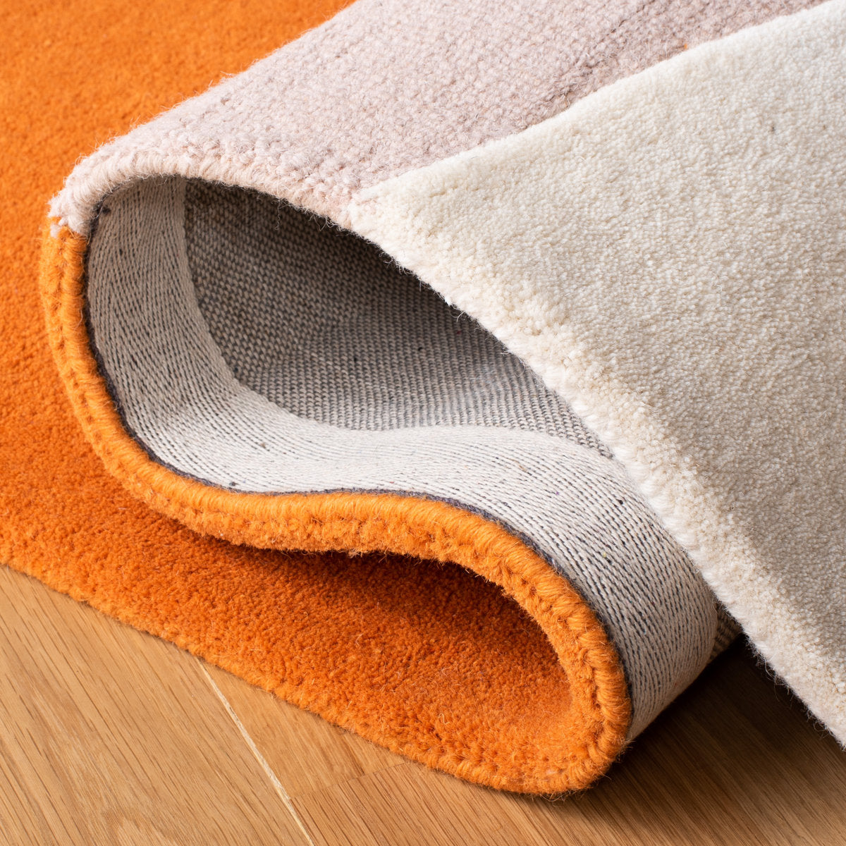 Modern Abstract Orange Pink Rug – Hand-Tufted Geometric Area Carpet for Living Room