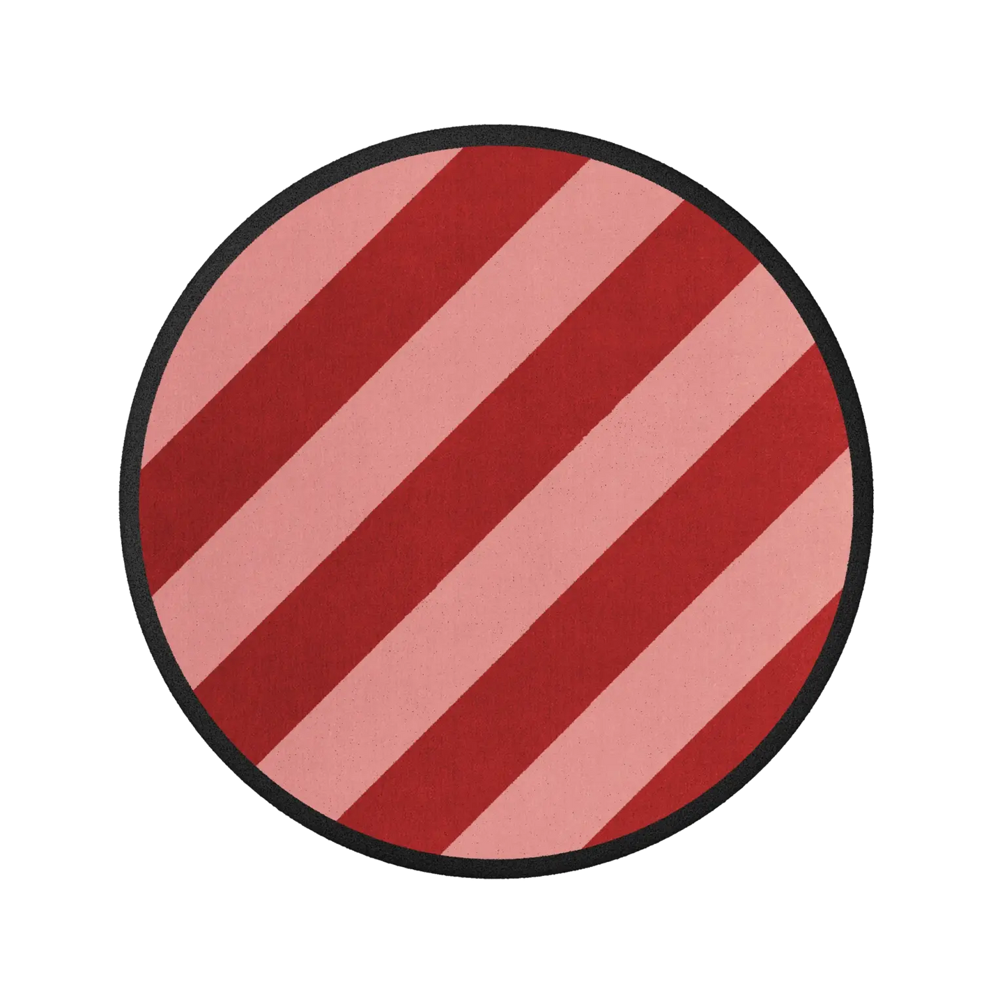 Modern Round Striped Rug – Red & Pink Circle Carpet for Living Room, Bedroom & Contemporary Home Décor