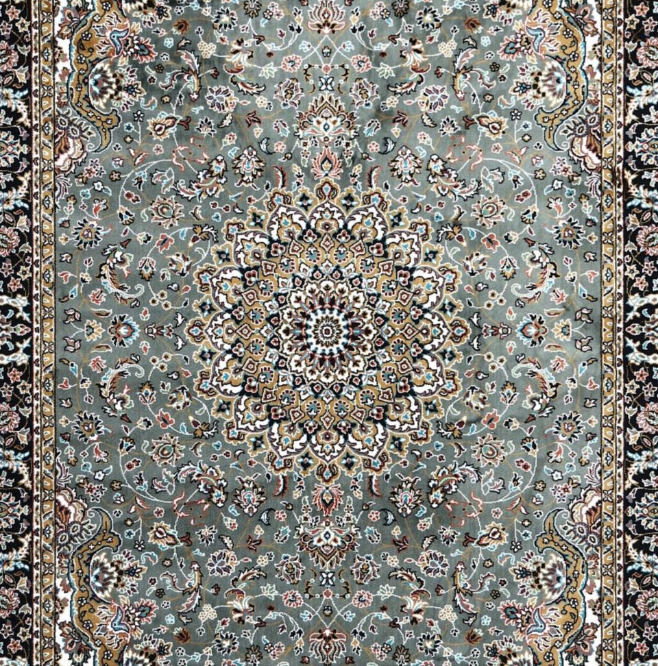 Luxury Persian Silk Rug – Handcrafted Fine Silk Carpet with Intricate Floral Design, Premium Oriental Area Rug