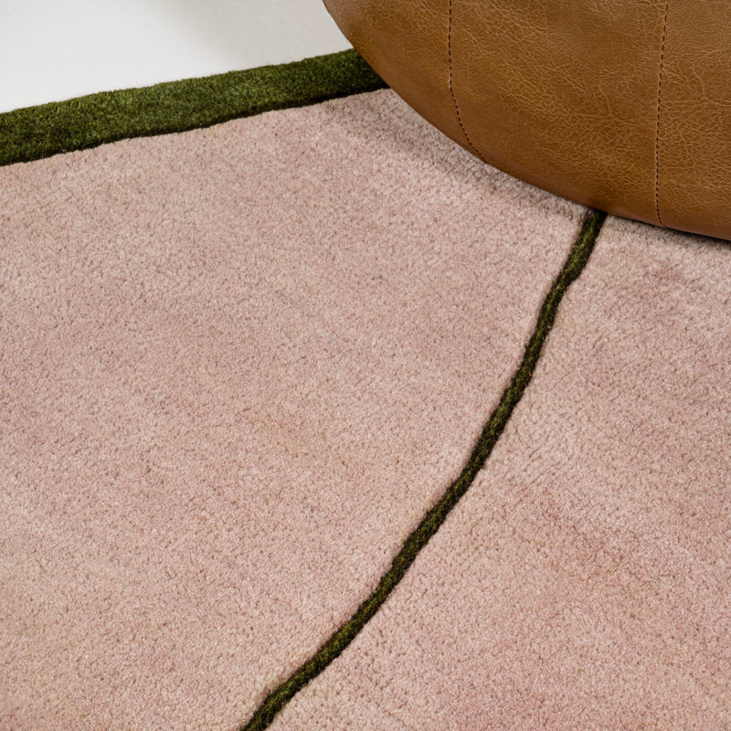 Pink Abstract Irregular Rug – Modern Hand-Tufted Carpet for Living Room or Bedroom
