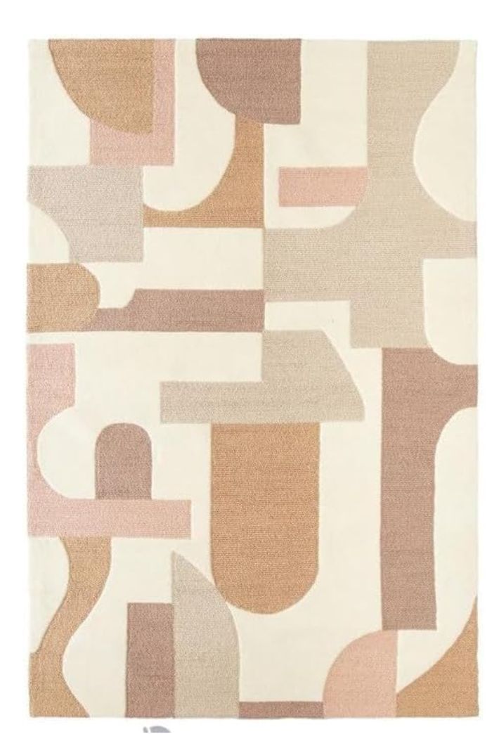 Contemporary Geometric Rug with Warm Earthy Tones Nuha Rugs