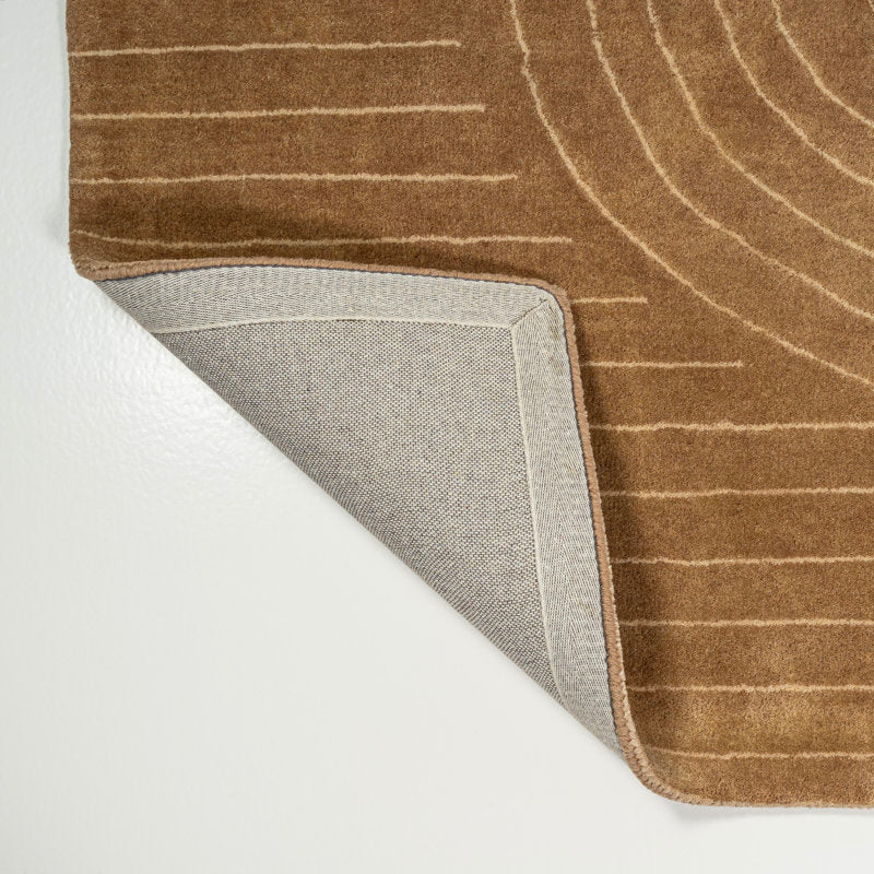 Modern Irregular Brown Area Rug – Topographic Contour Design Carpet for Living Room, Bedroom & Office – Geometric Neutral Earth Tone Decor