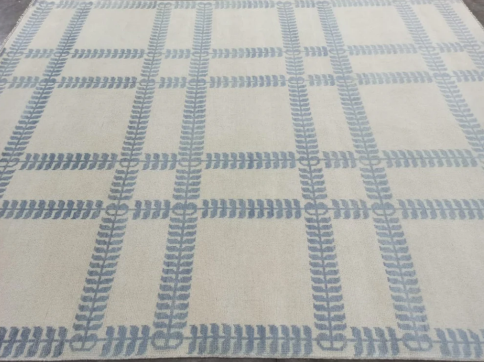 Luxury Hand Knotted Oushak Rug – Vintage Turkish Design | Soft Wool Area Carpet for Living Room