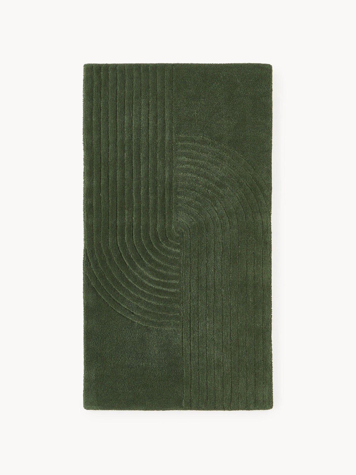 Modern Green Hand-Tufted Area Rug – Minimalist Textured Carpet for Living Room & Bedroom, Soft Velvet Finish