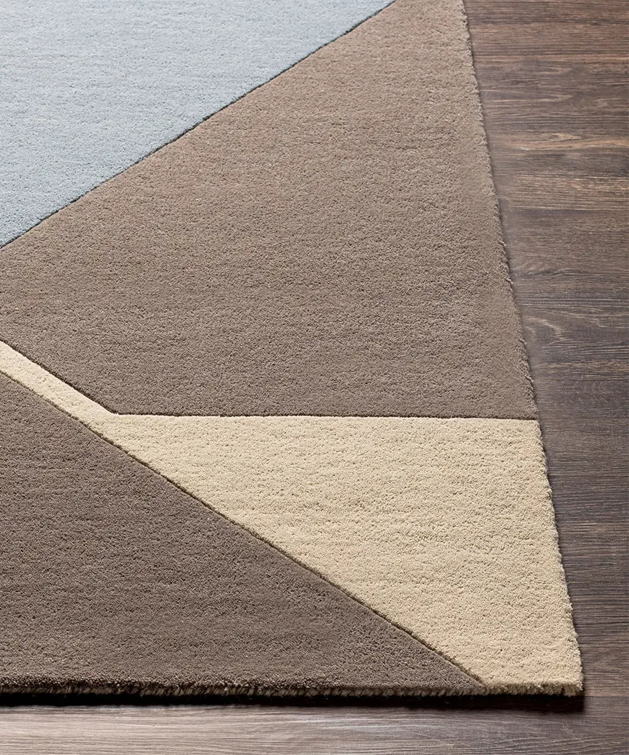 Modern Geometric Area Rug – Abstract Blue, Beige & Gray Contemporary Carpet for Living Room & Bedroom Decor