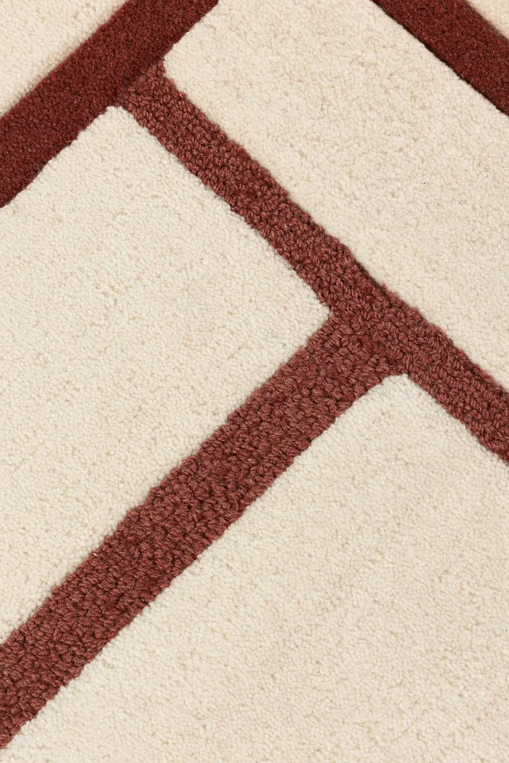 Hand Tufted Geometric Wool Rug – Modern Abstract Grid Pattern Area Rug for Living Room & Bedroom