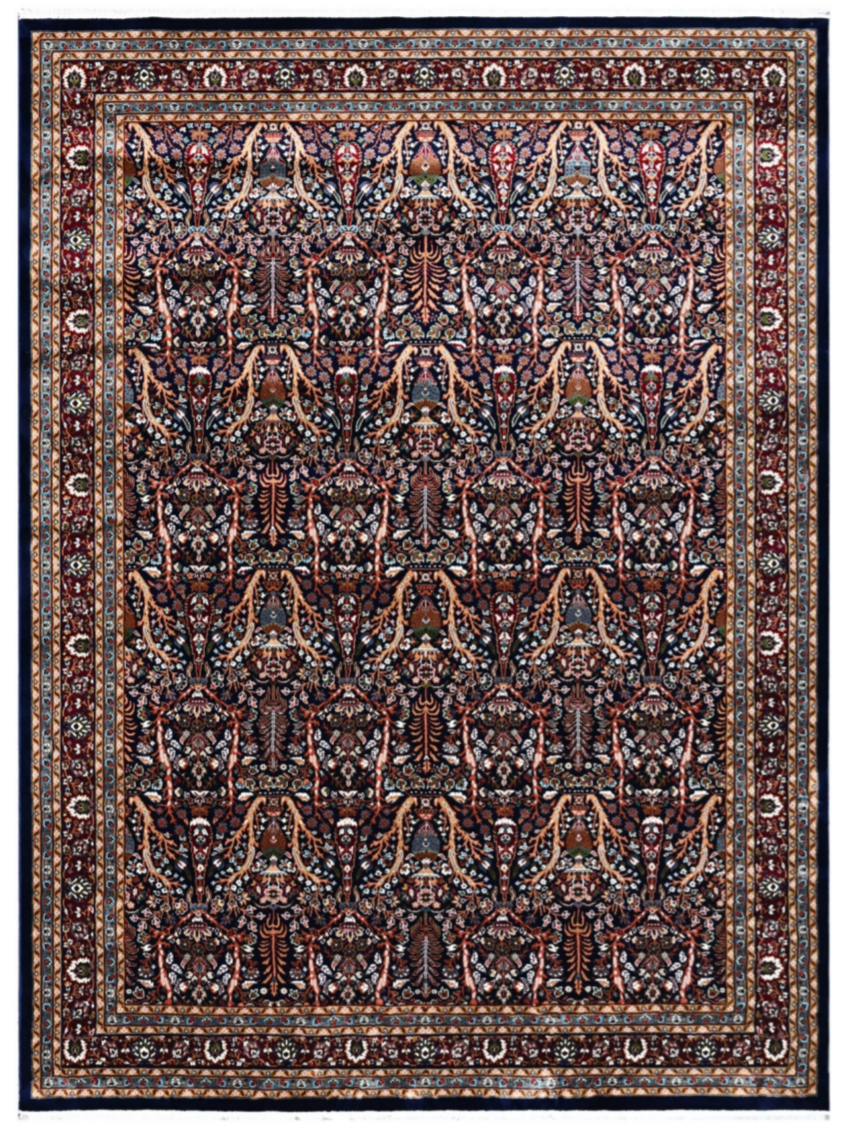 Persian Silk Look Area Rug – Luxury Woven Floral Rug for Elegant Home Décor