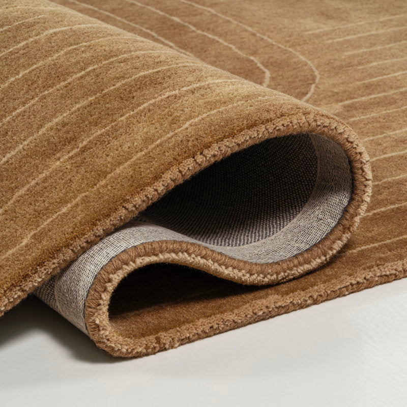 Modern Irregular Brown Area Rug – Topographic Contour Design Carpet for Living Room, Bedroom & Office – Geometric Neutral Earth Tone Decor