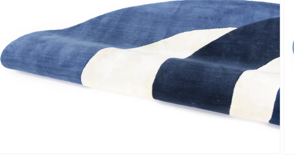 Modern Oval Blue Gradient Rug – Abstract Lunar Phase Design, Hand-Tufted Contemporary Carpet for Living Room & Bedroom Decor